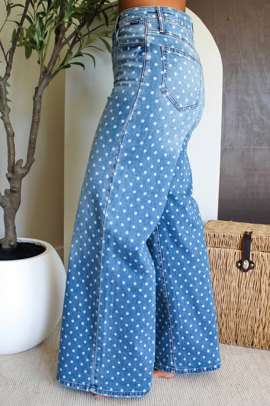 Polka Dot High Waist Jeans