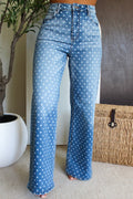 Polka Dot High Waist Jeans
