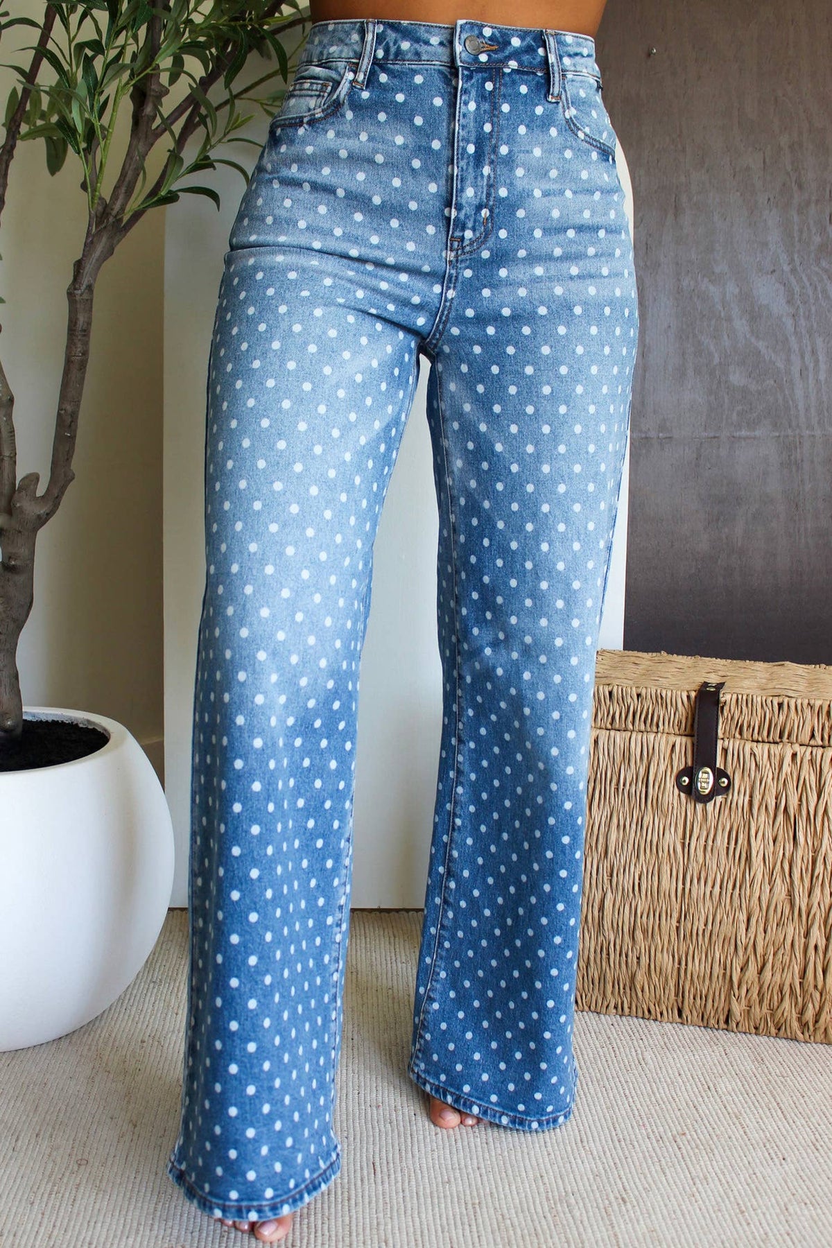 Polka Dot High Waist Jeans