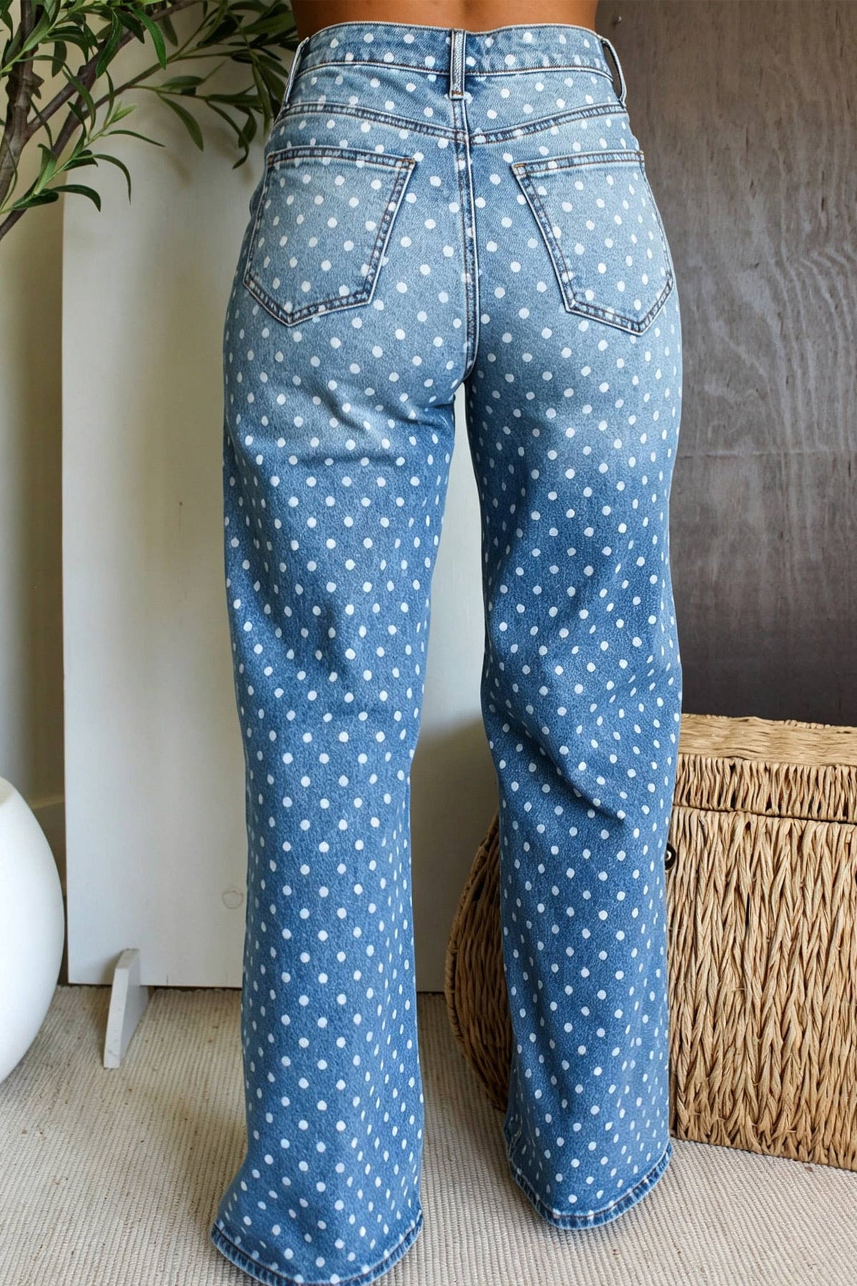 Polka Dot High Waist Jeans