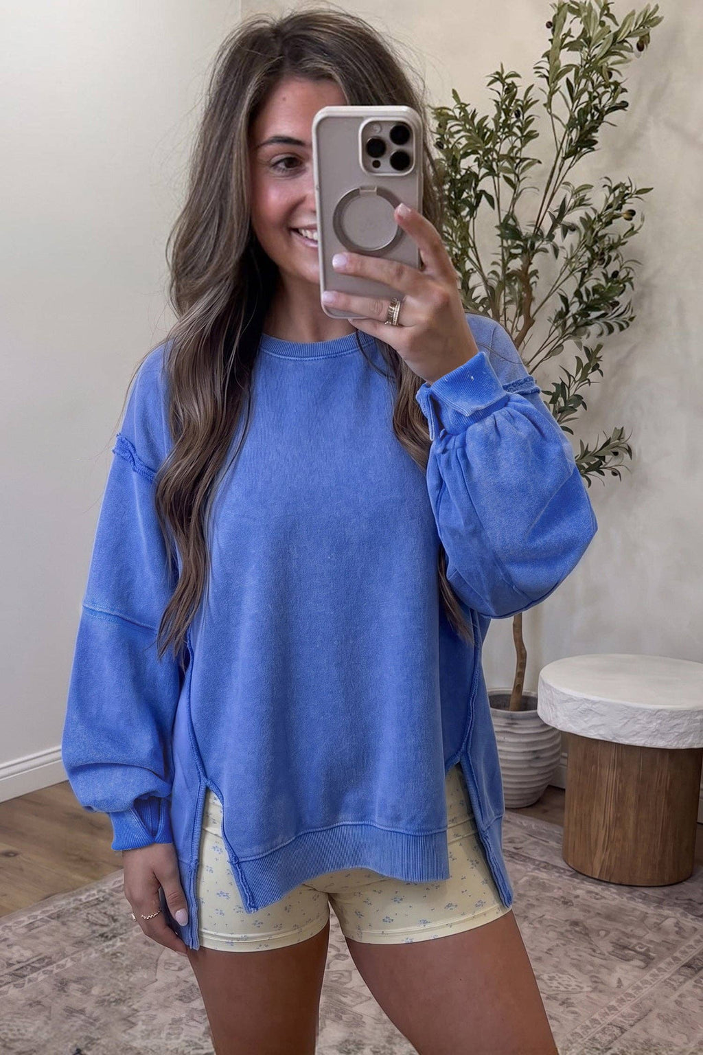 Sky Blue Mineral Wash Sweatshirt