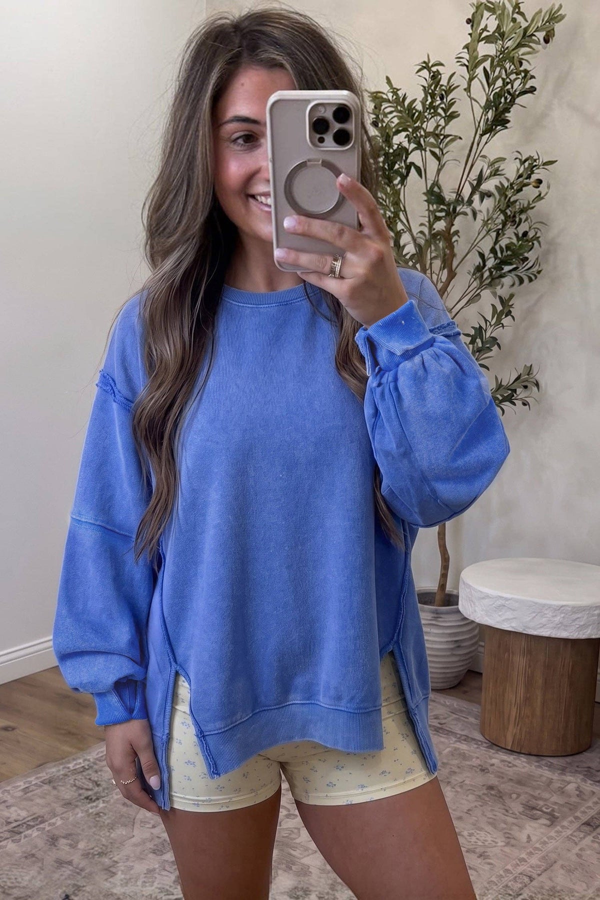 Sky Blue Mineral Wash Sweatshirt