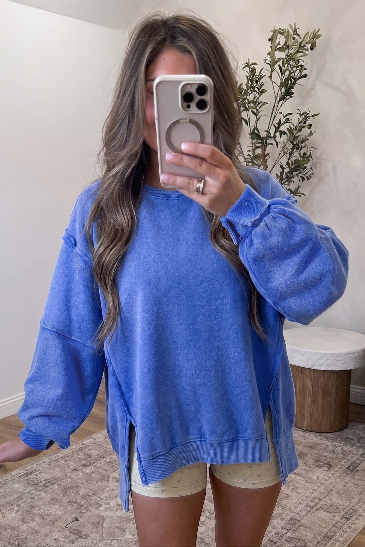 Sky Blue Mineral Wash Sweatshirt