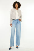 Mid-Rise Wide Leg Kancan Jeans